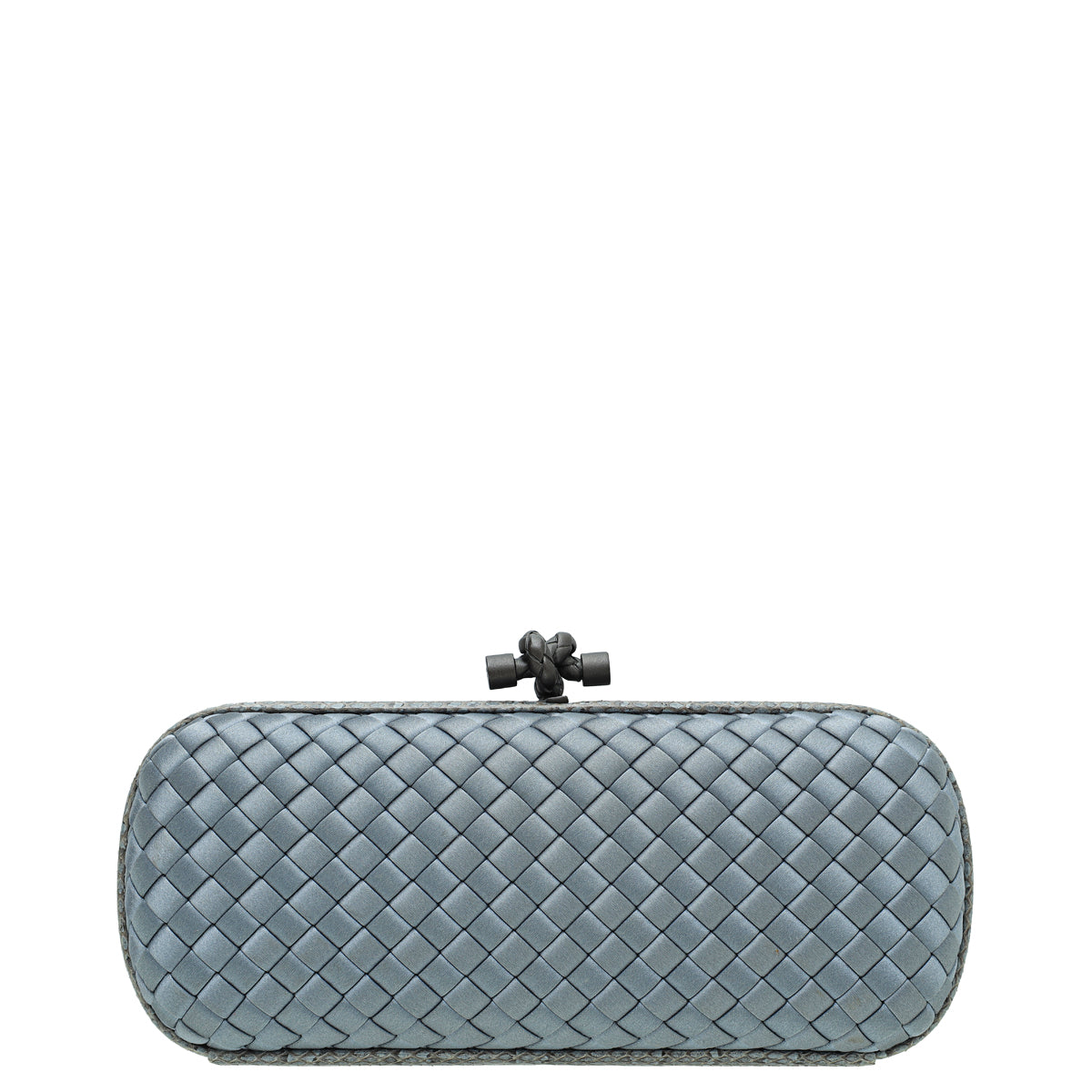 Bottega Veneta Grayish Blue Satin Ayers Stretch Knot Clutch