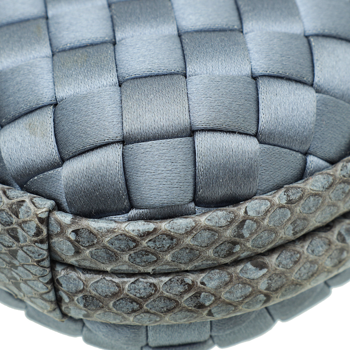 Bottega Veneta Grayish Blue Satin Ayers Stretch Knot Clutch