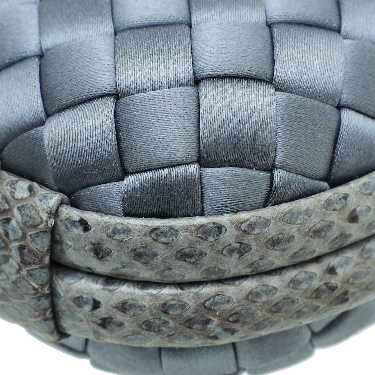 Bottega Veneta Grayish Blue Satin Ayers Stretch Knot Clutch