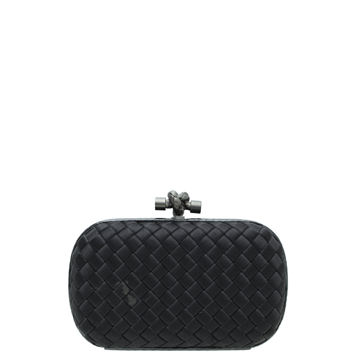 Bottega Veneta Black Satin Ayers Stretch Knot Clutch