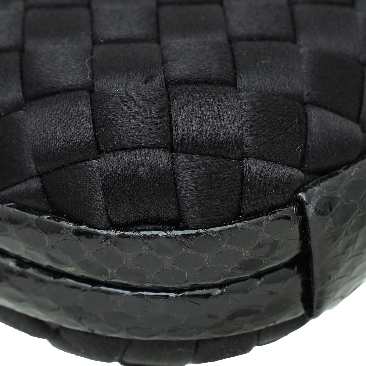 Bottega Veneta Black Satin Ayers Stretch Knot Clutch