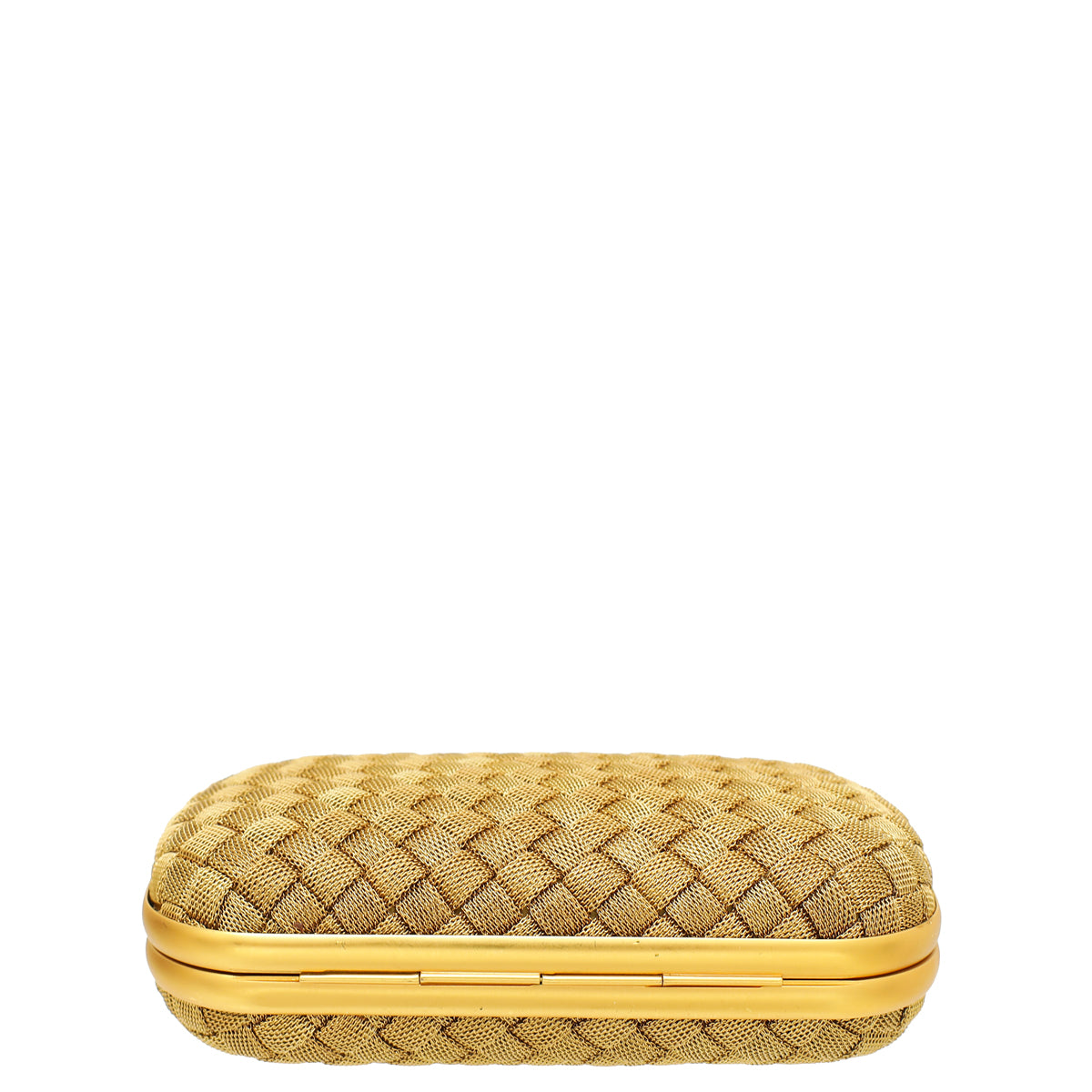 Bottega Veneta Goldtone Intrecciato Chain Metal Knot Clutch