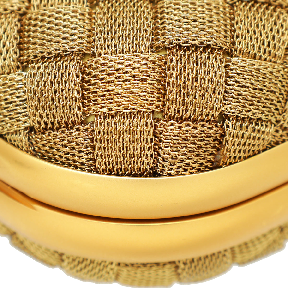 Bottega Veneta Goldtone Intrecciato Chain Metal Knot Clutch