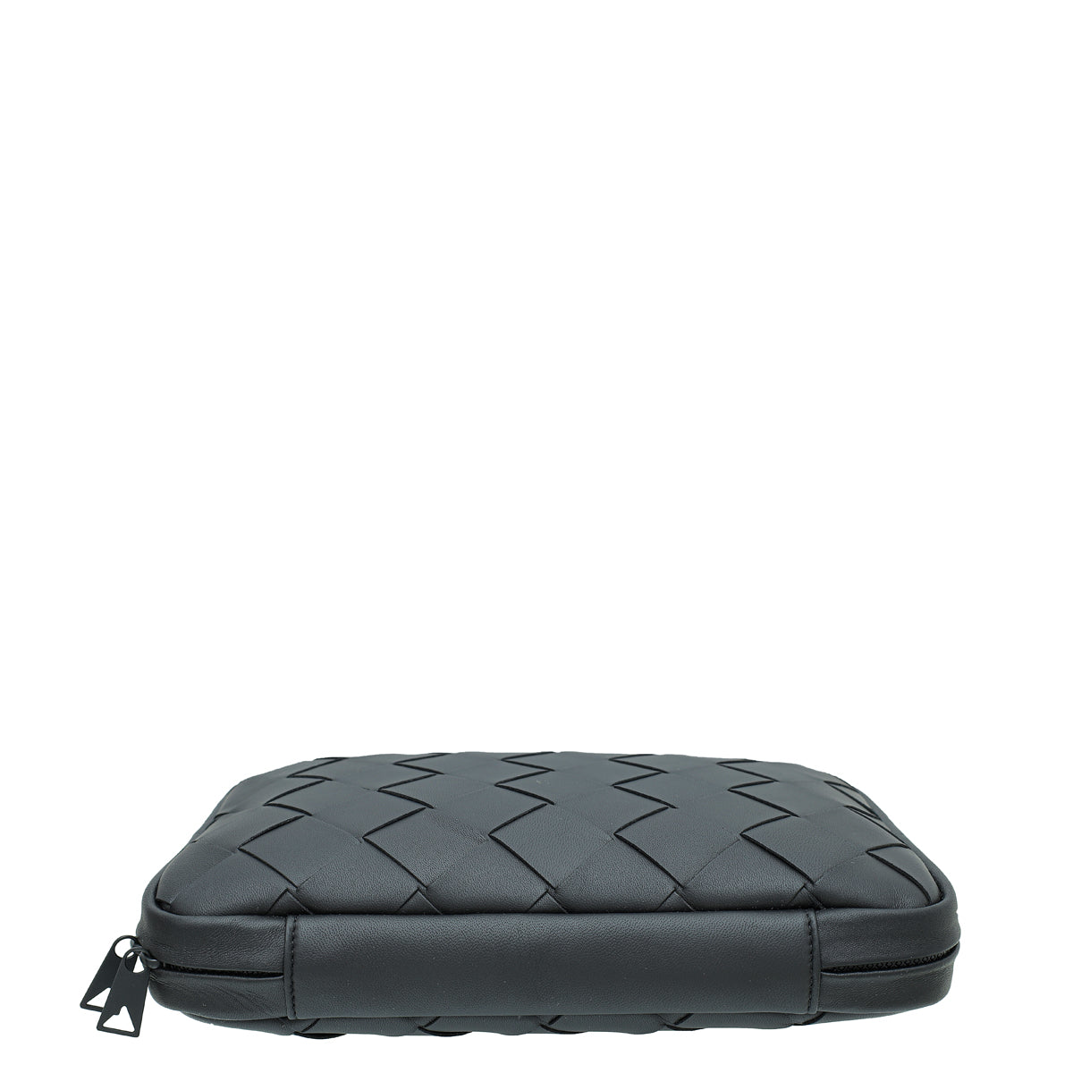 Bottega Venetta Black Intrecciato Zip Around Clutch