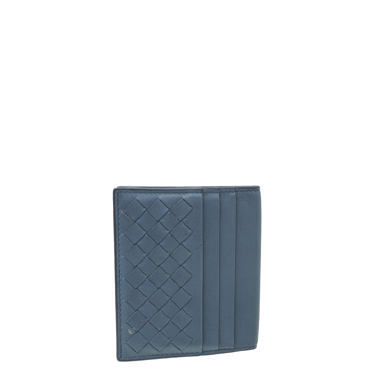 Bottega Veneta Grayish Blue Intrecciato Nappa Bifold Card Holder