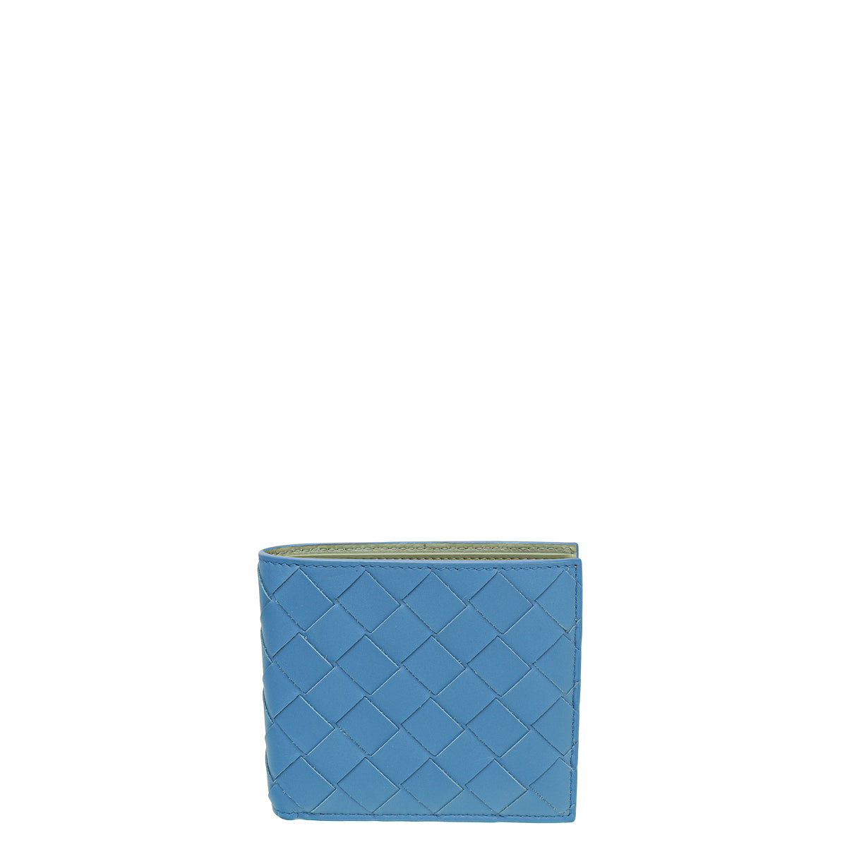 Bottega Veneta Blue Intrecciato Bi-Fold Wallet