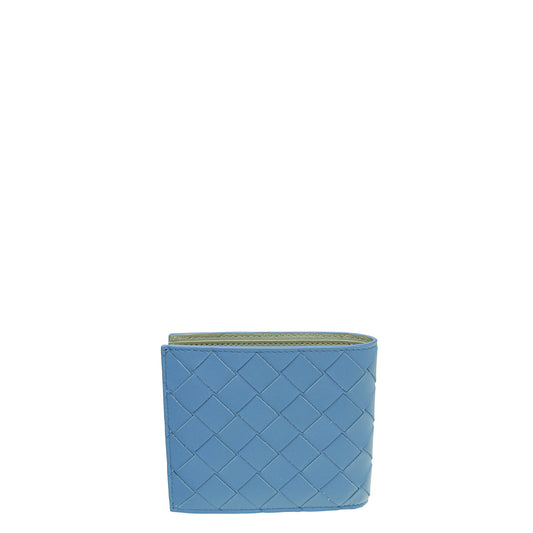 Bottega Veneta Blue Intrecciato Bi-Fold Wallet