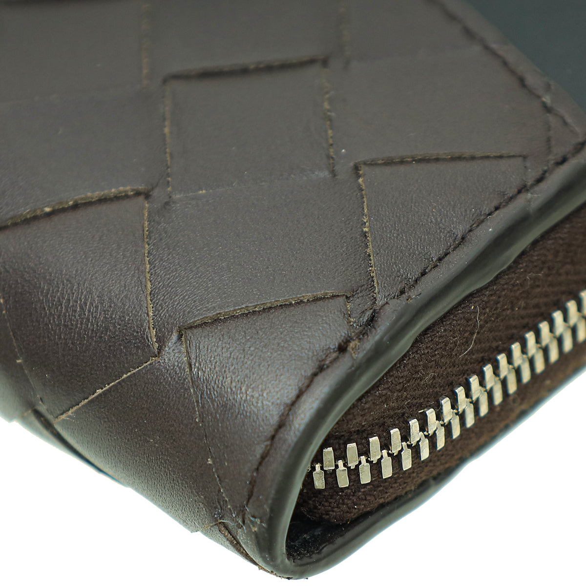 Bottega Veneta Chocolate Intrecciato Nappa Zip Around Wallet