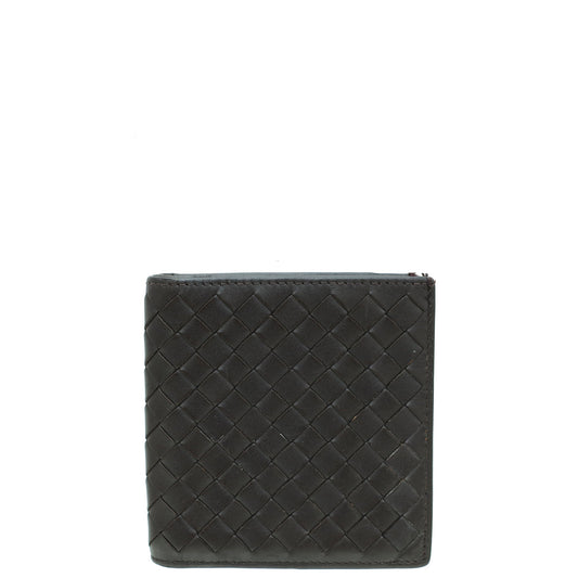 Bottega Veneta Chocolate Brown Intrecciato Nappa Slim Bifold Wallet