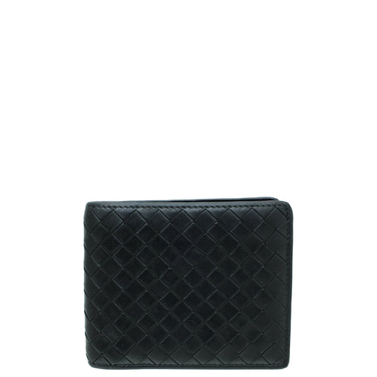 Bottega Veneta Black Intrecciato Nappa Bifold Mens Wallet