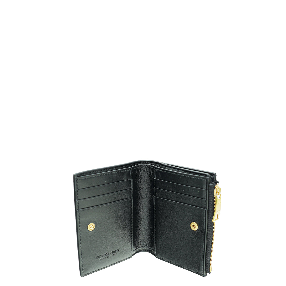 Bottega Veneta Black Cassette Bi-Fold Zip Wallet