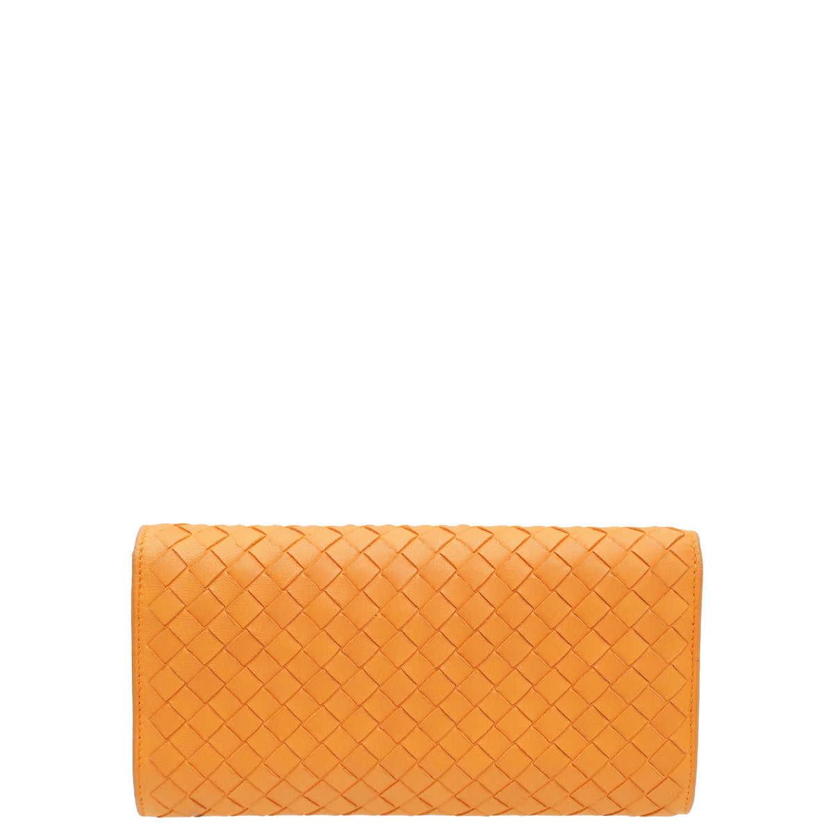 Bottega Veneta Brownish Orange Intrecciato Flap Long Wallet