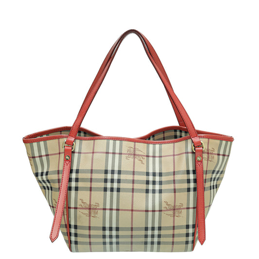 Burberry Bicolor Haymarket Check Canterbury Tote Bag