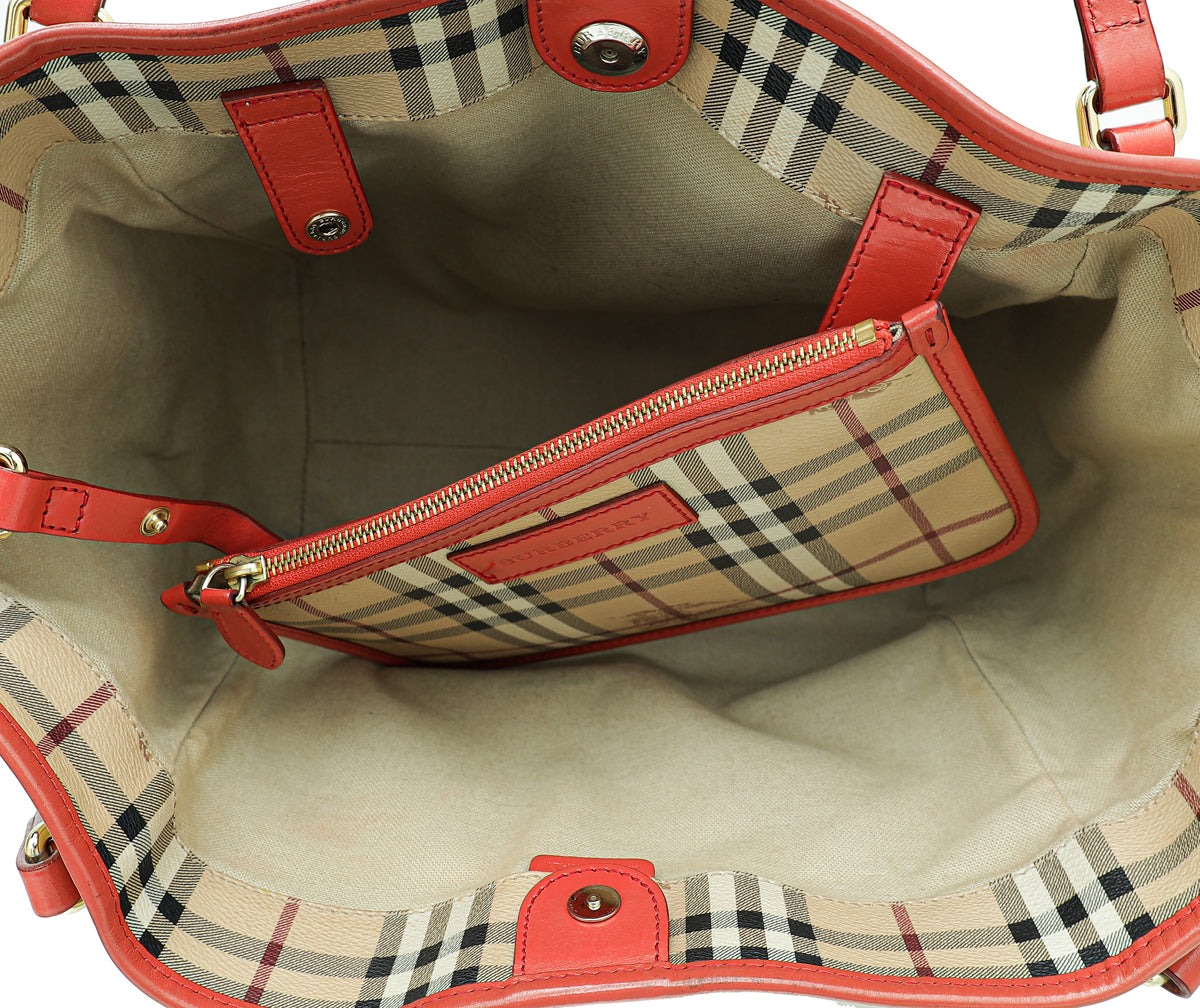 Burberry Bicolor Haymarket Check Canterbury Tote Bag