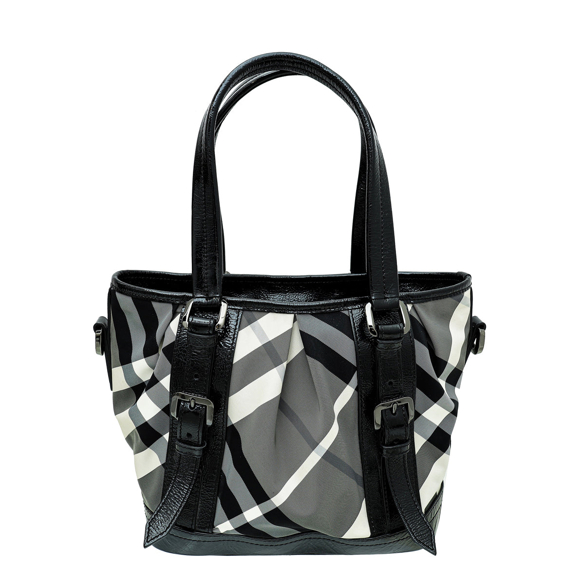 Burberry Bicolor Beat Check Lowry Tote Bag