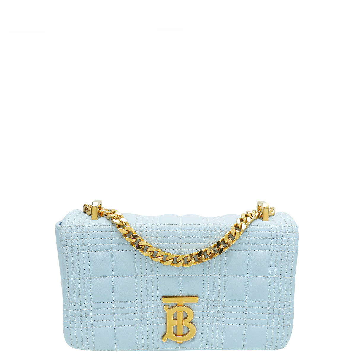 Burberry Pale Blue Lola Quilted Mini Chain Bag