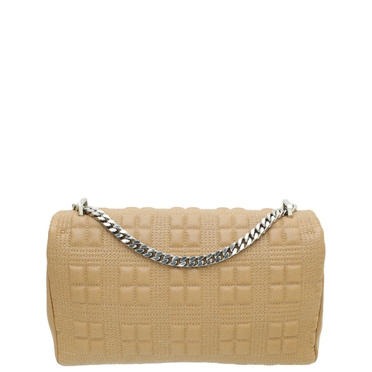 Burberry Camel Quilted Lola Chain Medium Bag