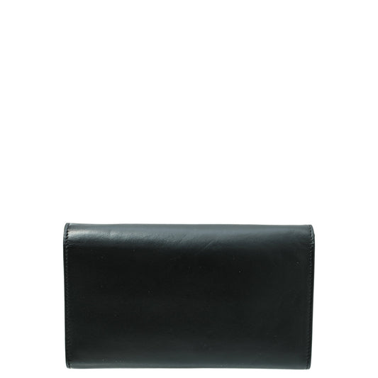 Burberry Black TB Hazelmere Wallet on Strap