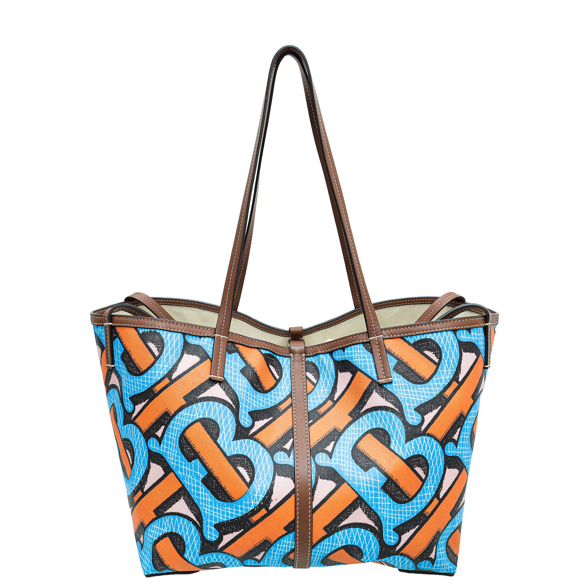 Burberry Multicolor TB Print Beach Tote Bag