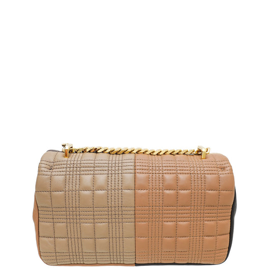 Burberry Colorblock Quilted Small Lola Chain Bag