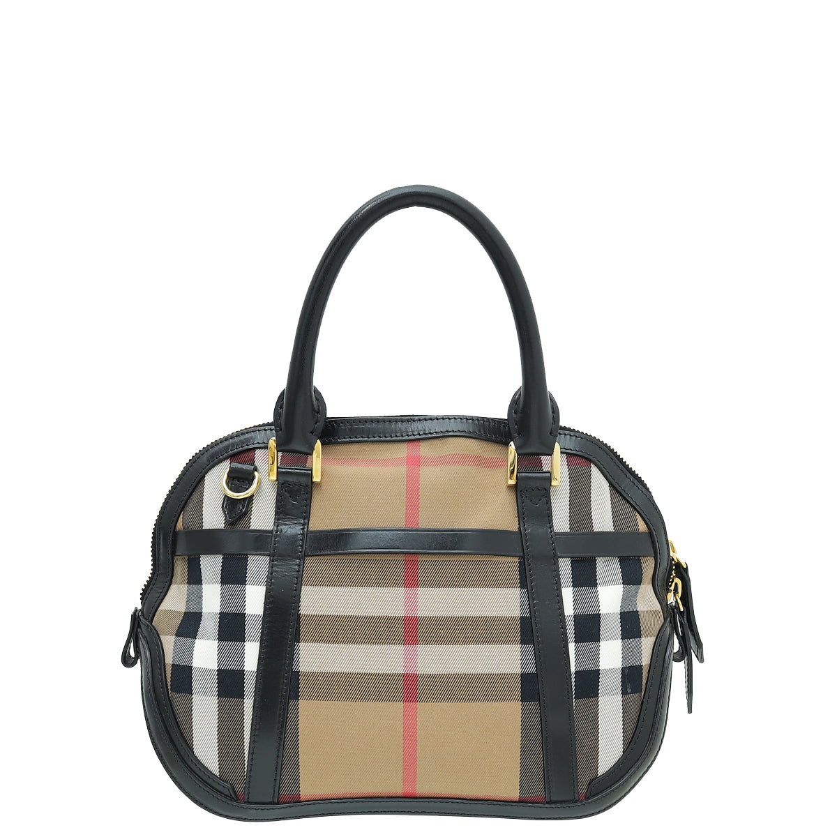 Burberry Housecheck Black Orchard Satchel Medium Bag