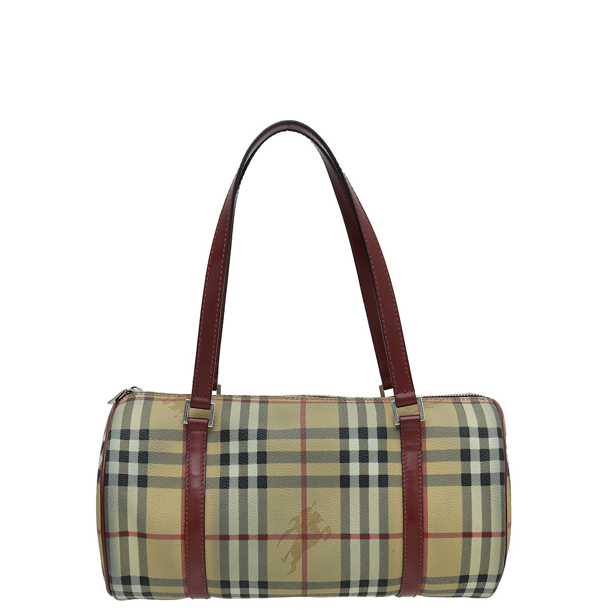 Burberry Bicolor Haymarket Bowling Bag