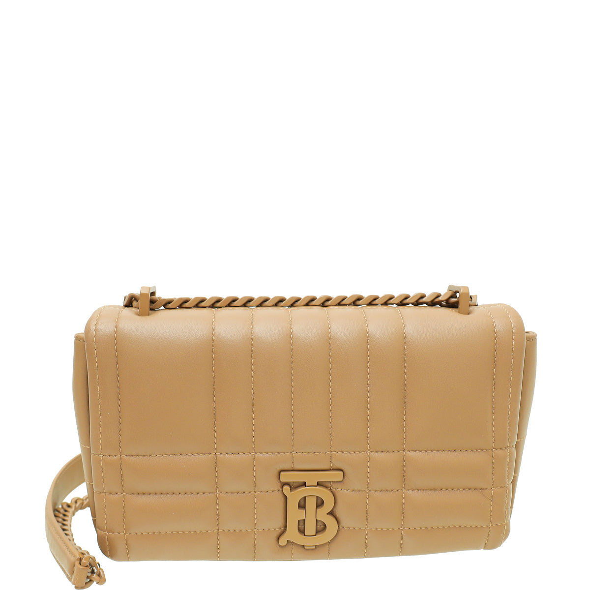 Burberry Nude Quilted Lola Flap Small Bag