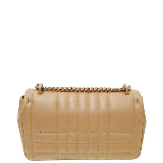 Burberry Nude Quilted Lola Flap Small Bag