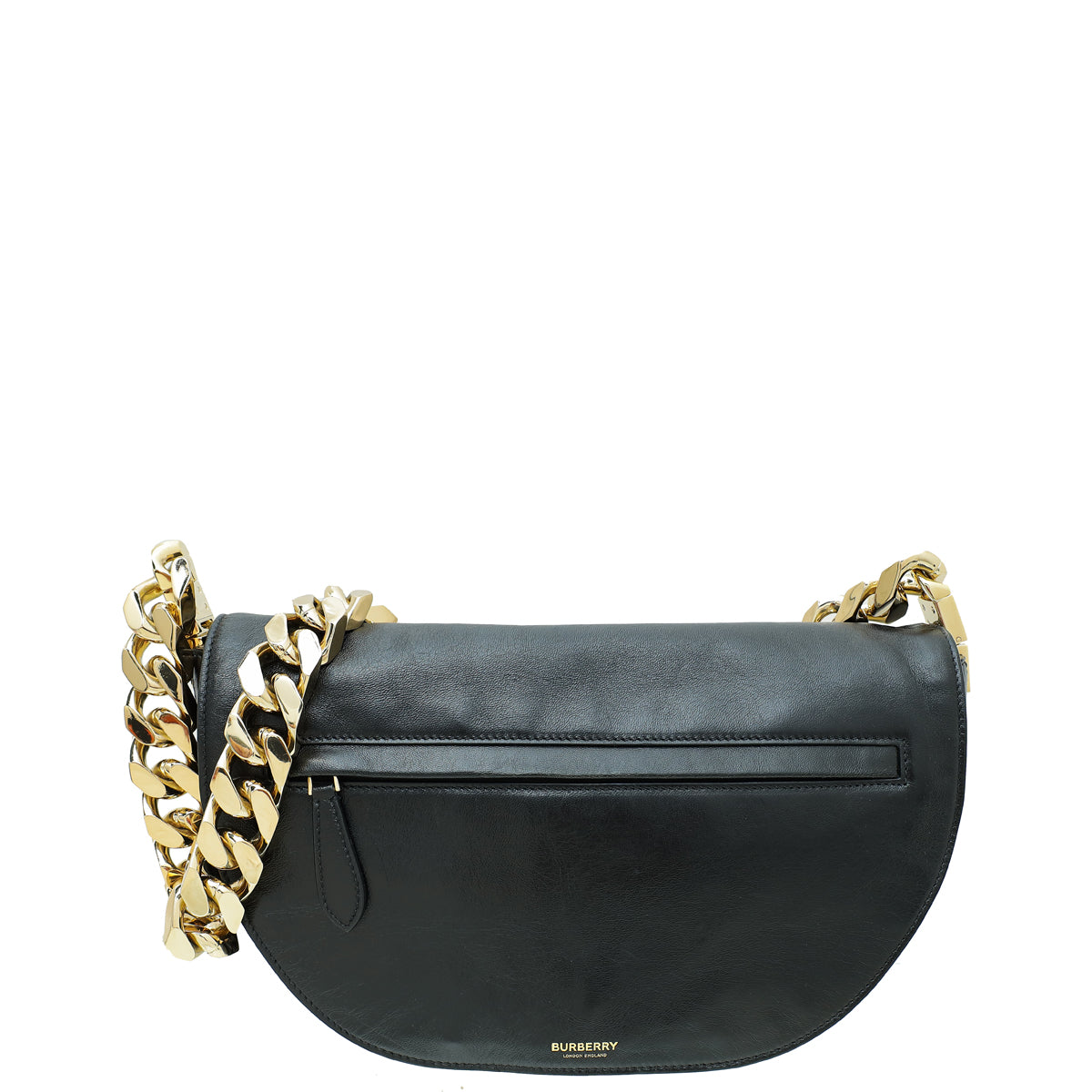 Burberry Black Soft Chain Olympia Medium Bag