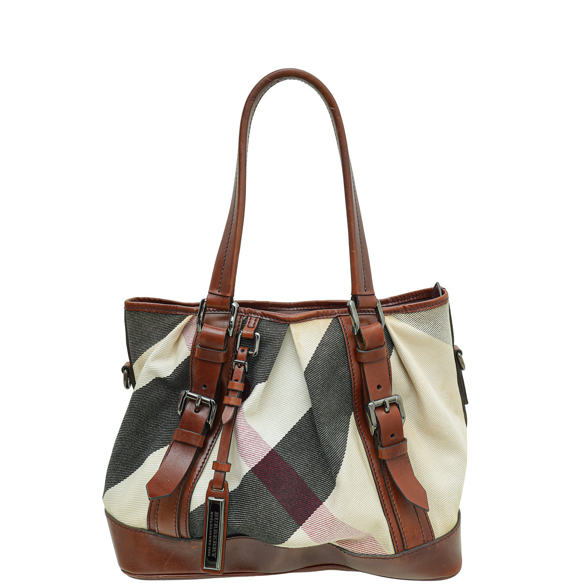 Burberry Tricolor Mega Check Lowry Tote Bag