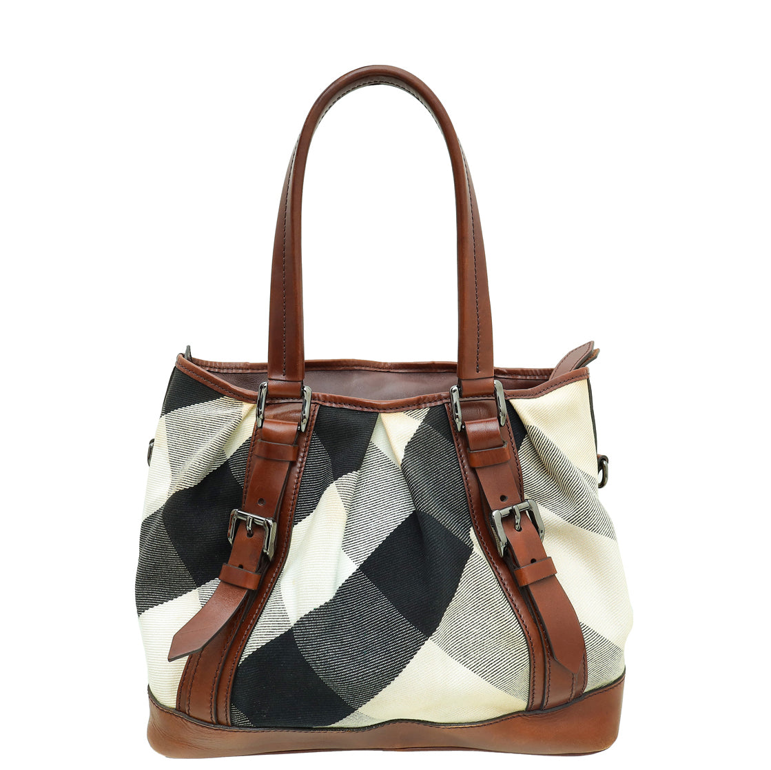 Burberry Tricolor Mega Check Lowry Tote Bag