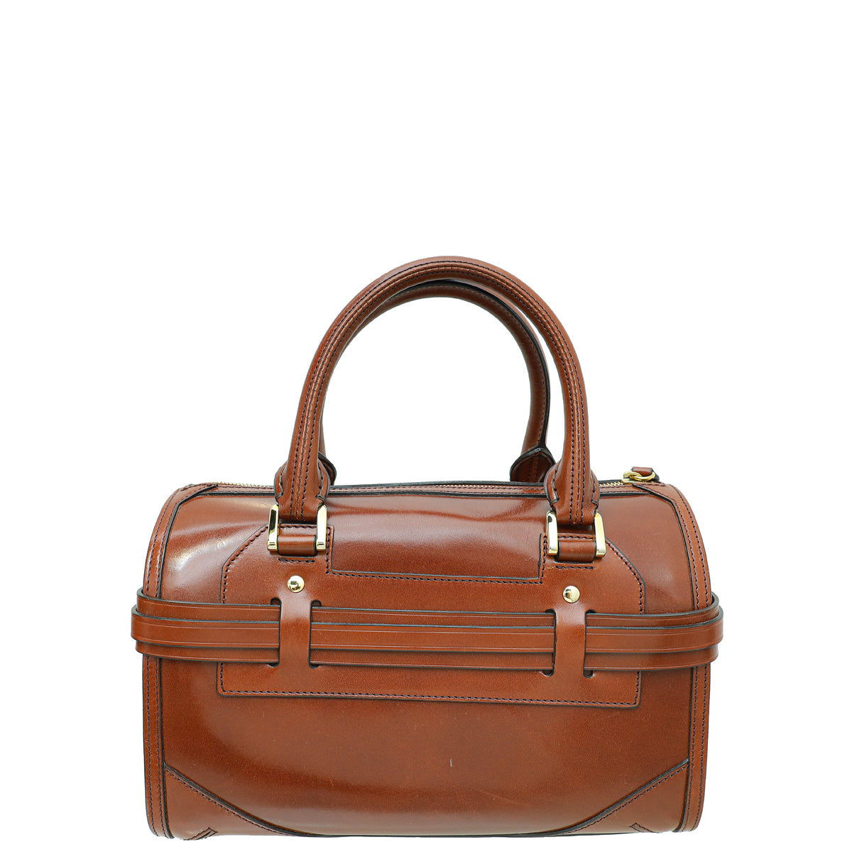 Burberry Brown Belted Bridle Bowling Medium Bag