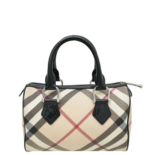 Burberry Nova Check Black Boston Bag