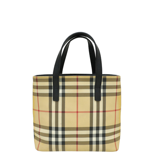 Burberry Bicolor Vintage Check Tote Bag