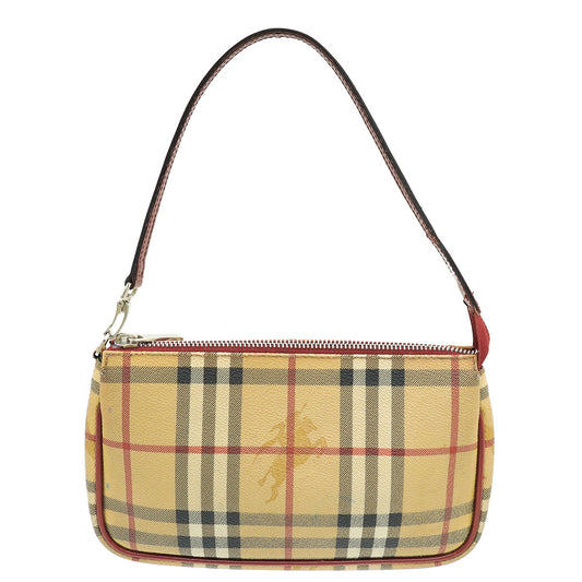 Burberry Bicolor Horse Check Pochette Bag