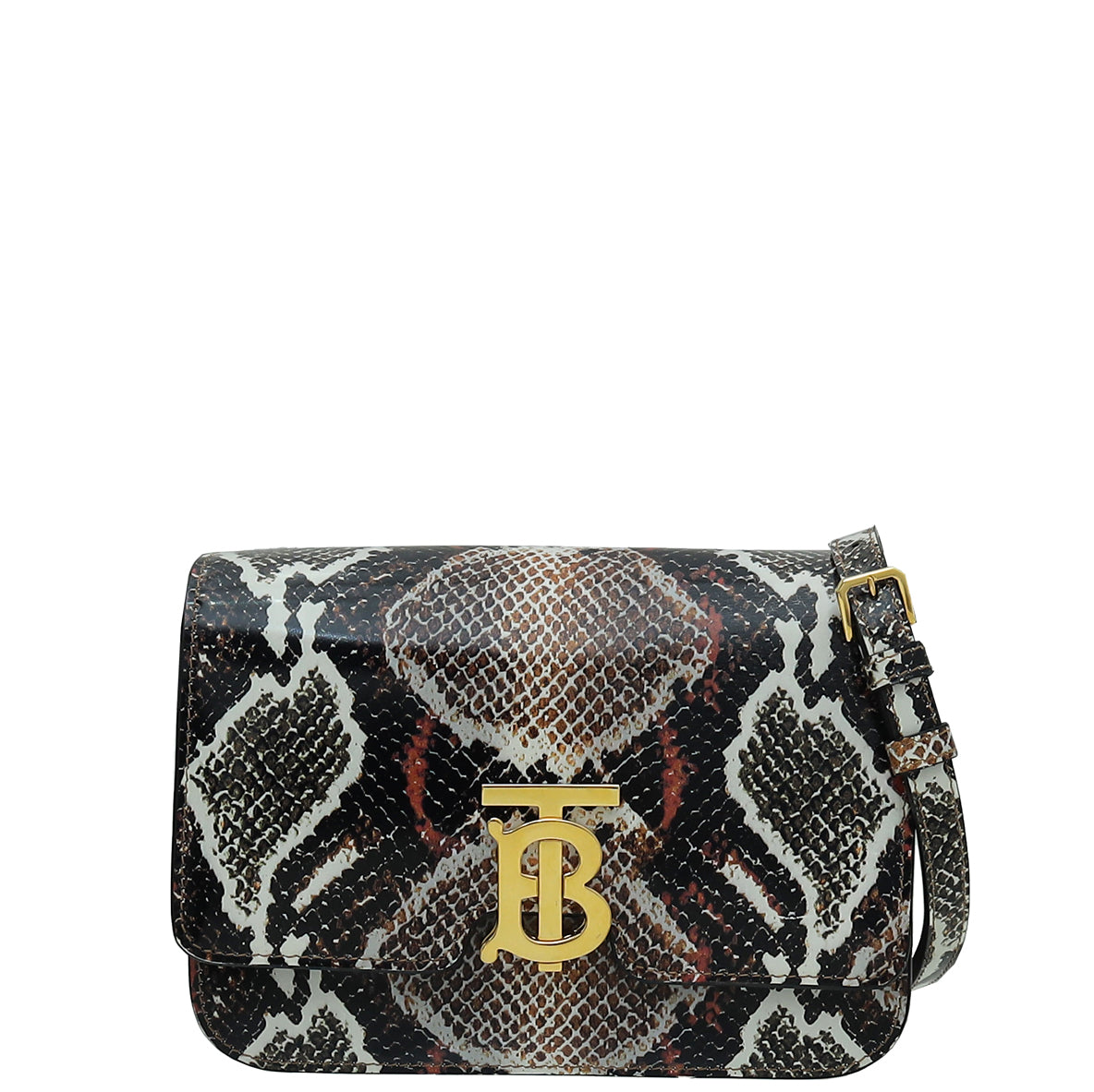 Burberry Multicolor Snakeskin Print TB Flap Small Bag