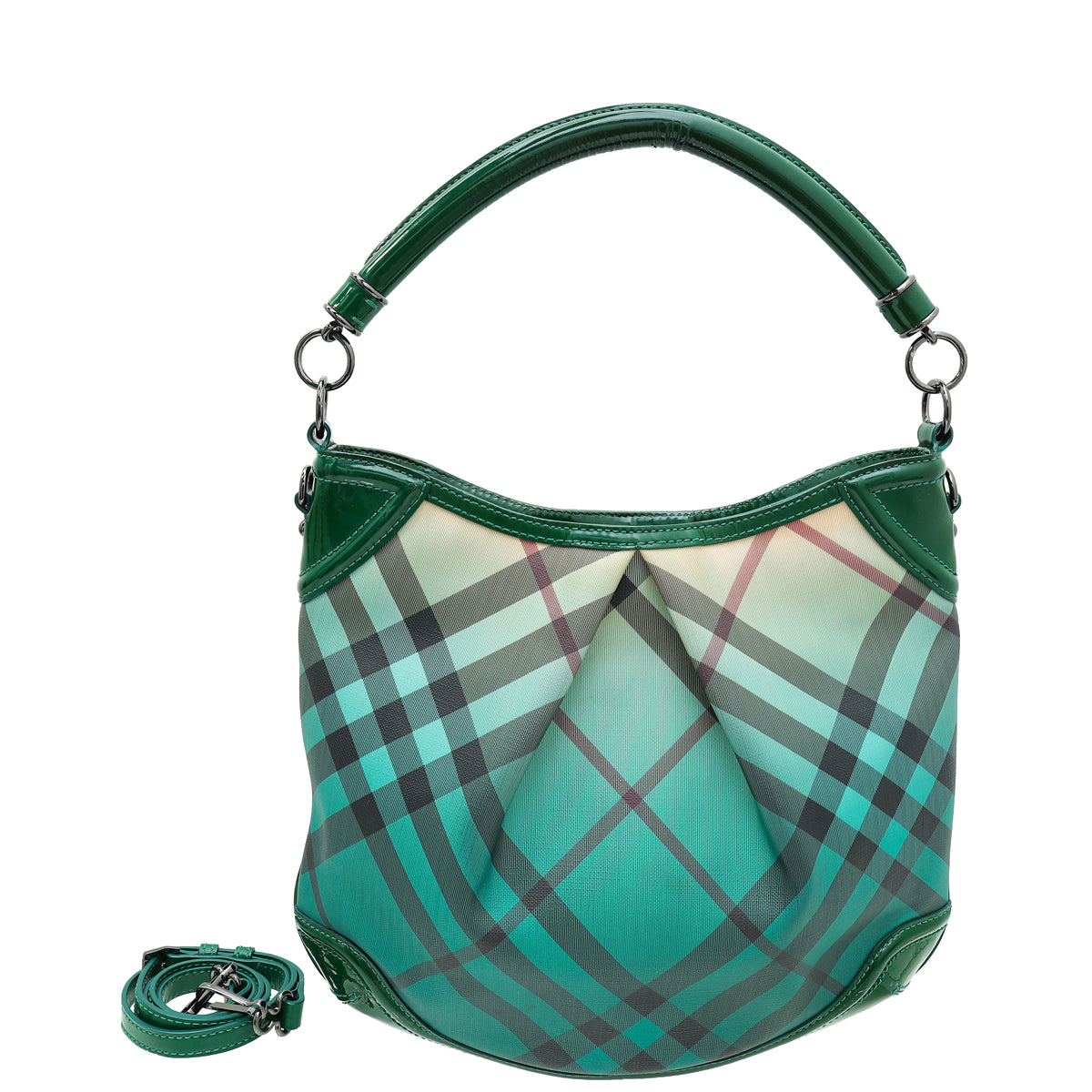 Burberry Green Novacheck Ombre Hobo Bag