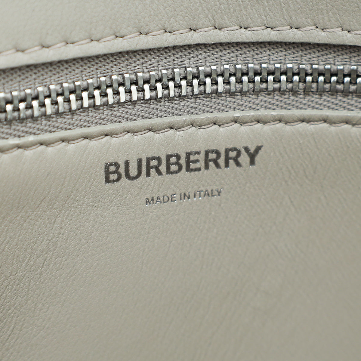 Burberry Silver TB Logo Croc Embossed Small Bag