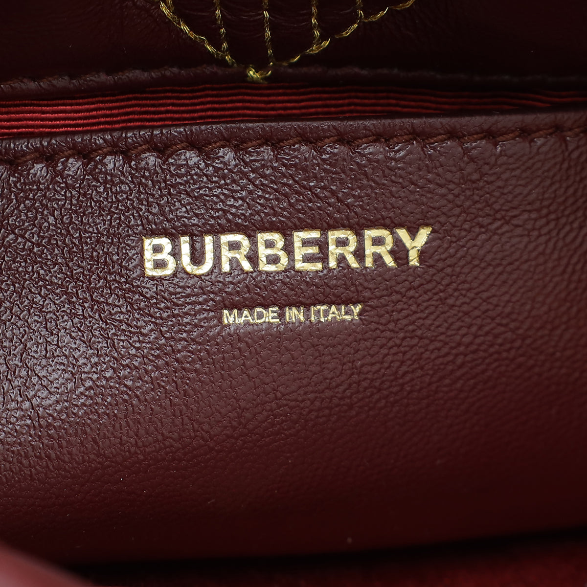 Burberry Burgundy Lola Mini Bucket Bag