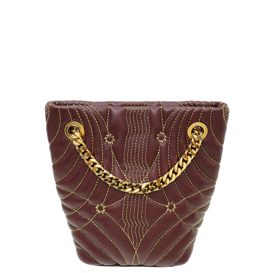 Burberry Burgundy Lola Mini Bucket Bag