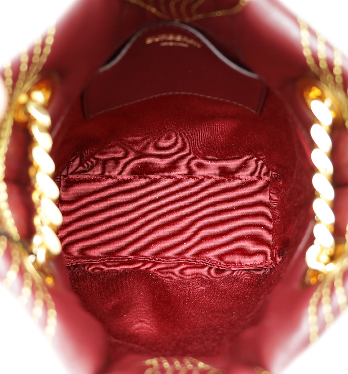 Burberry Burgundy Lola Mini Bucket Bag