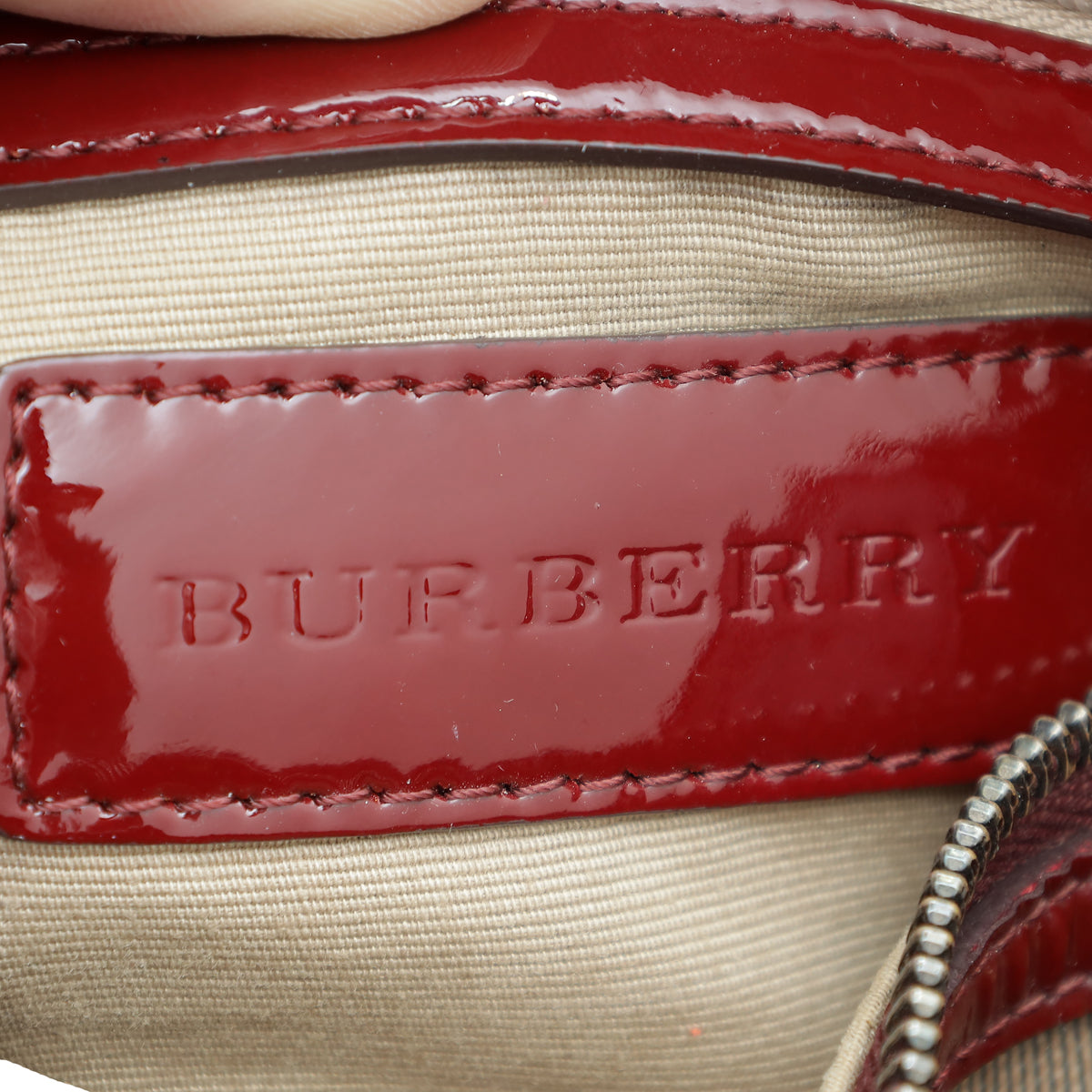 Burberry Burgundy Nova Check Boston Bag