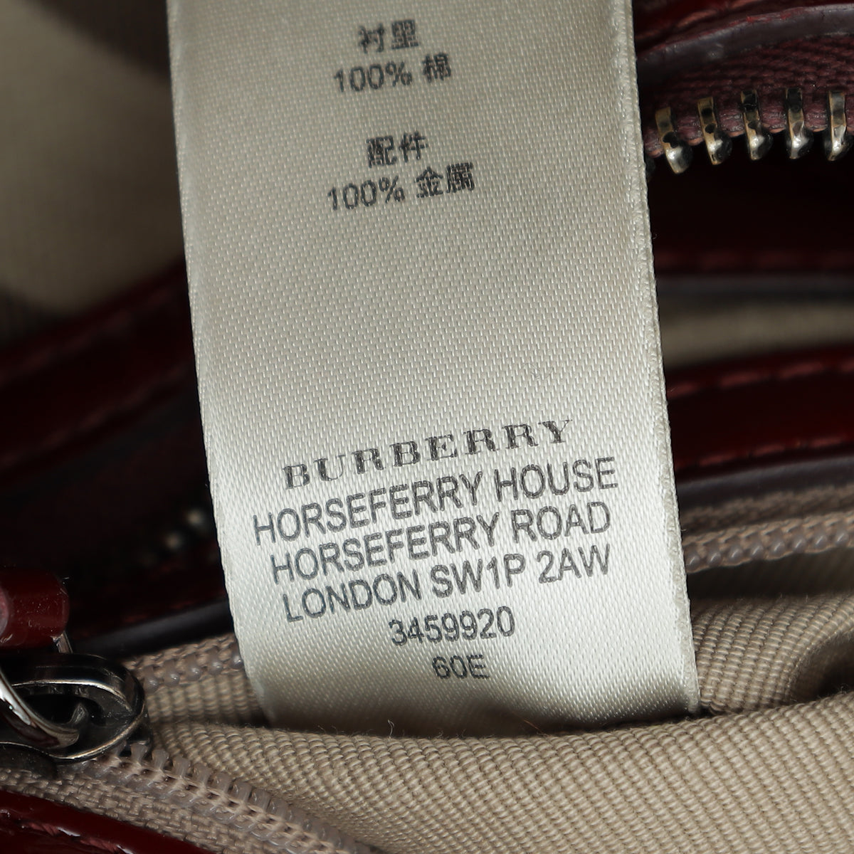 Burberry Burgundy Nova Check Boston Bag