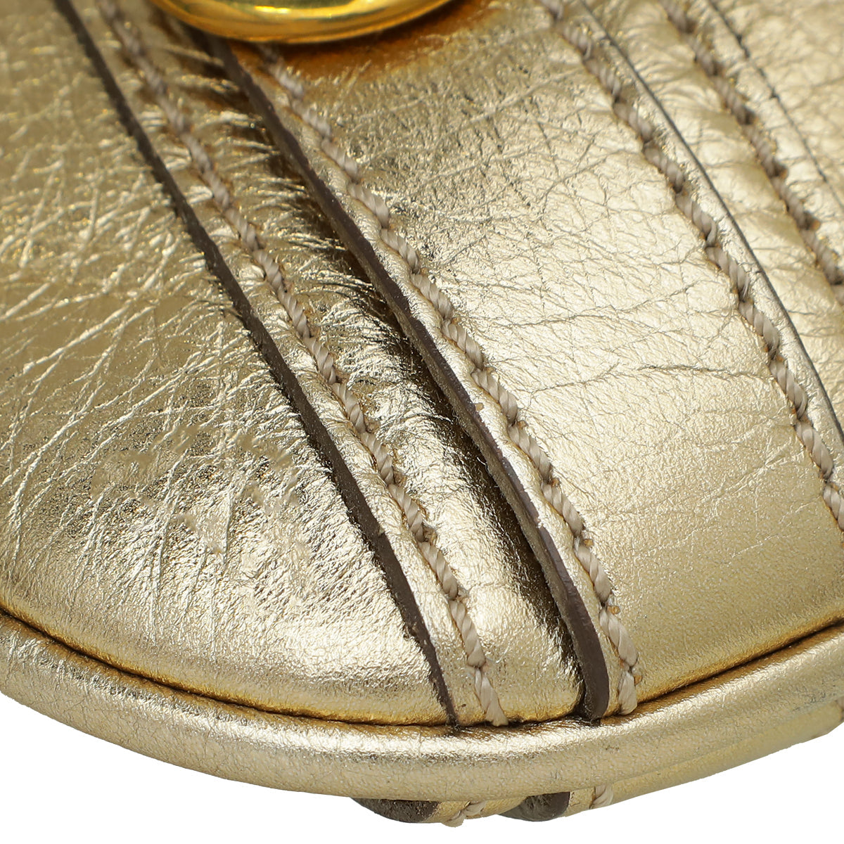 Burberry Metallic Gold Pleated Shoulder Bag