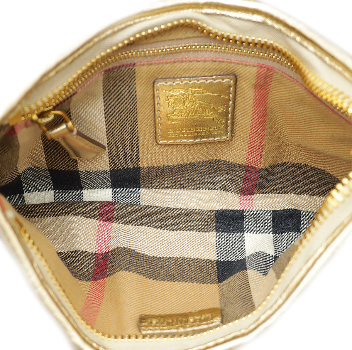 Burberry Metallic Gold Pleated Shoulder Bag