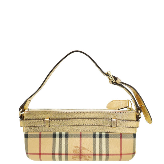 Burberry Bicolor Haymarket Pochette Bag