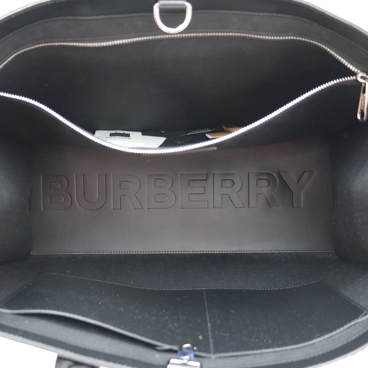 Burberry Black Embossed Check Denny Tote Bag