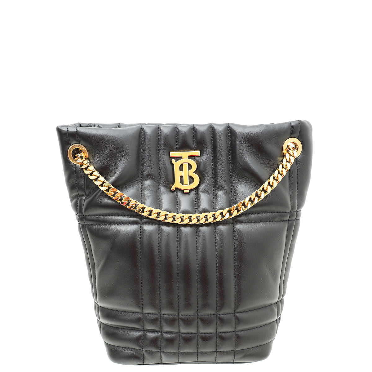 Burberry Black Quilted Lola Bucket Small Bag