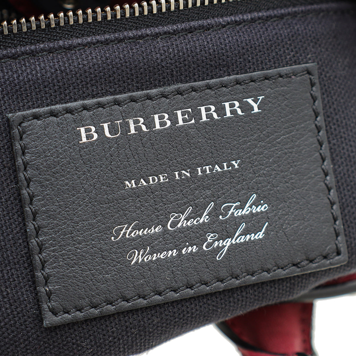 Burberry Dark Magenta House Check Studded Banner Tote Bag