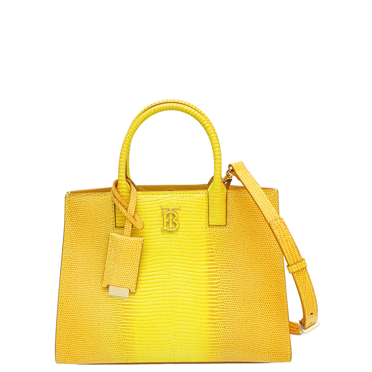 Burberry Marigold Lizard Embossed Frances Top Handle Bag